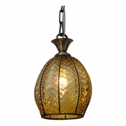 Подвесной светильник Abrasax Cornelia 2223/1(amber) в стиле прованс, цвет бронза
