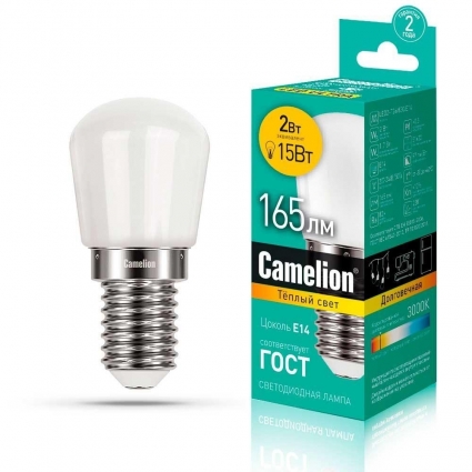 Лампа светодиодная Camelion E14 2W 3000K LED2-T26/830/E14 13153 цвет белый