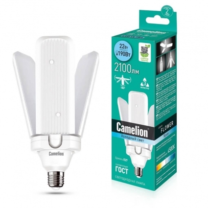Лампа светодиодная Camelion E27 22W 4500K LED22-A70/845/E27 14755 цвет белый