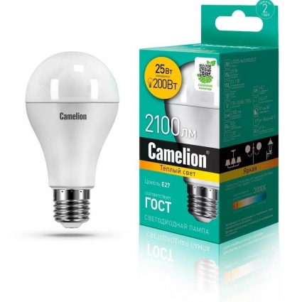Лампа светодиодная Camelion E27 25W 4500K LED25-A65/845/E27 13572 цвет белый
