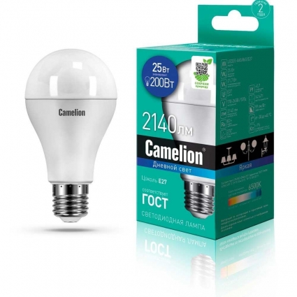 Лампа светодиодная Camelion E27 25W 6500K LED25-A65/865/E27 13573 цвет белый