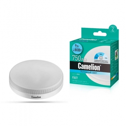 Лампа светодиодная Camelion GX53 9W 4500K LED9-GX53/845/GX53 14730 цвет белый