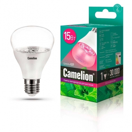Лампа светодиодная для растений Camelion E27 15W LED15-PL/BIO/E27 12770 цвет белый