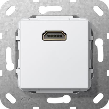 Розетка HDMI Gira System 55 чисто-белый глянцевый 566903 в современном стиле, цвет белый