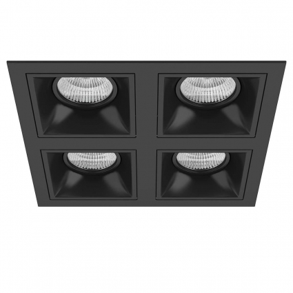 Встраиваемый светильник Lightstar Domino (214547+214507+214507+214507+214507) D54707070707 в стиле Хай-тек, цвет черный