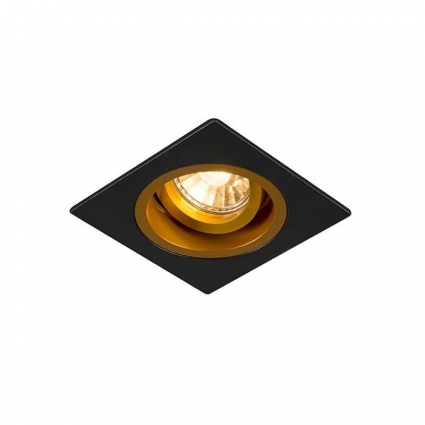 Встраиваемый светильник Zumaline Chuck dl square black- gold 92706 в современном стиле, цвет черный