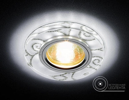 Встраиваемый светильник Ambrella light Crystal Spot S231 W/CH/M в стиле прованс, цвет белый