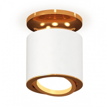 Комплект накладного поворотного светильника Ambrella light XS7401120 SWH/PYG белый песок/золото желтое полированное MR16 GU5.3 (N7929, C7401, N7004), в стиле Хай-тек, цвет белый