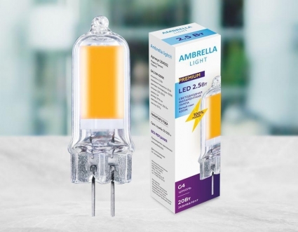 Лампа светодиодная филаментная Ambrella light G4 2,5W 4200K прозрачная 204502, цвет прозрачный