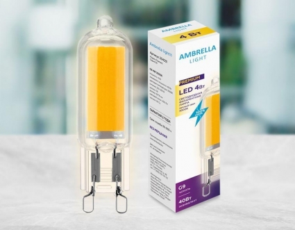 Лампа светодиодная филаментная Ambrella light G9 4W 3000K прозрачная 204531 цвет прозрачный
