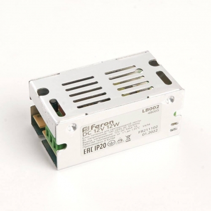 Блок питания для светодиодной ленты Feron LB002 12V 12W IP20 1A 48005 цвет серый