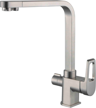 Смеситель для кухни Zorg Sanitary ZR 334 YF-NICKEL никель однорычажный, сталь