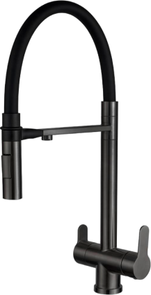 Смеситель для кухни Zorg Sanitary SZR-3030 GRAFIT черный однорычажный, длина излива 22.01 см