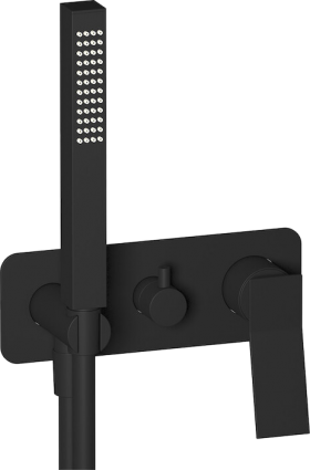 Смеситель для ванны с душем IB Rubinetterie Wave EWA314NP matt black, однорычажный, черный