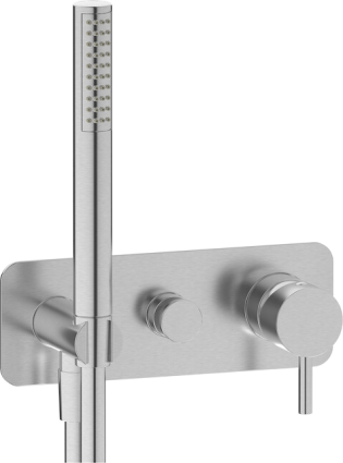 Смеситель для ванны с душем IB Rubinetterie Milanotorino EMT313SS brushed nickel, однорычажный, сталь