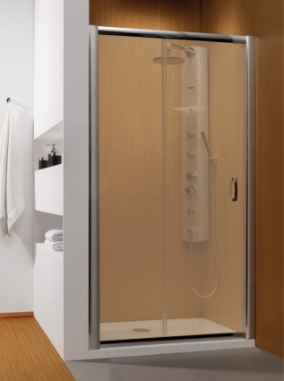 Душевая дверь в нишу Radaway Premium Plus DWJ 120 коричневое стекло раздвижная, профиль хром