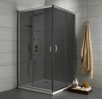 Душевой уголок Radaway Premium Plus C 100x190 стекло графит квадратный, двери раздвижные