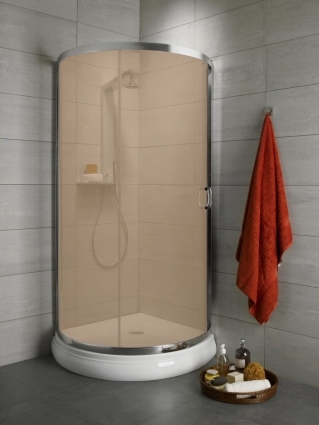Душевой уголок Radaway Premium Plus B 90x190 коричневое стекло полукруглый, двери раздвижные