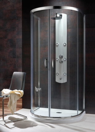 Душевой уголок Radaway Premium Plus P 100x90x190 прозрачное стекло круглый, двери раздвижные
