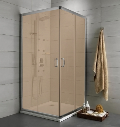 Душевой уголок Radaway Premium Plus C 90x190 коричневое стекло квадратный, двери раздвижные