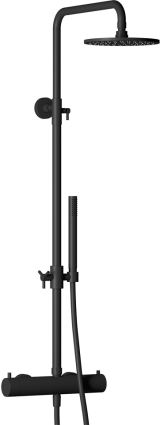 Душевая стойка IB Rubinetterie Milanotorino MT801NP matt black цвет черный, штанга 119.8 см