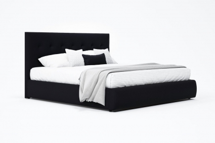 Кровать LASKA Family Selesta 160х200 с подъемным механизмом черного цвета, с изголовьем, с ящиком для хранения
