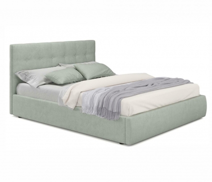 Кровать LASKA Family с подъемным механизмом Selesta 160х200 серого цвета, с изголовьем, с ящиком для хранения