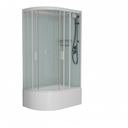 Душевая кабина Frank F412/2R М White 120х80х220 профиль белый, стекло матовое, правая, прямоугольная-асимметричная, поддон глубокий