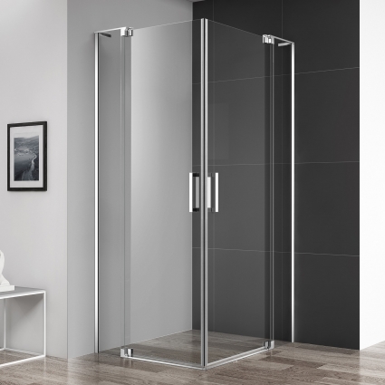 Душевой уголок Cezares Slider AH 2 70/80-80/90 C Cr профиль хром, стекло прозрачное, прямоугольный, двери распашные