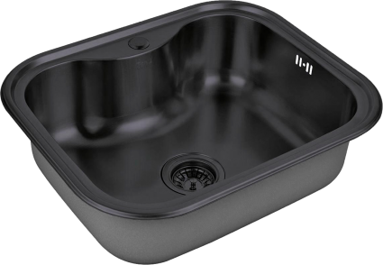 Мойка кухонная Zorg Inox PVD SZR 5848 GRAFIT графит брашированная, прямоугольная, 58x48 см