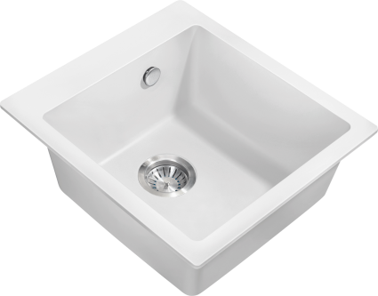 Мойка кухонная Milacio Murcia Cuarzo 46 MC.77032 белая матовая, квадратная, 46.5x51 см