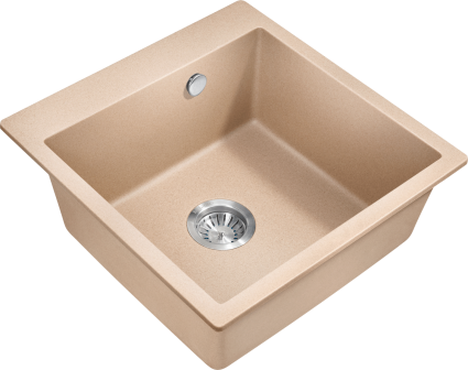Мойка кухонная Milacio Murcia Cuarzo 51 MC.77024 бежевая матовая, квадратная, 51x50.5 см