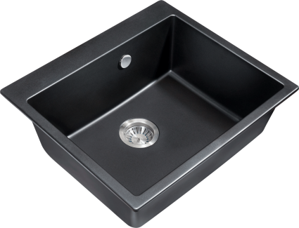 Мойка кухонная Milacio Murcia Cuarzo 60 MC.77011 черная матовая квадратная, 60x52 см
