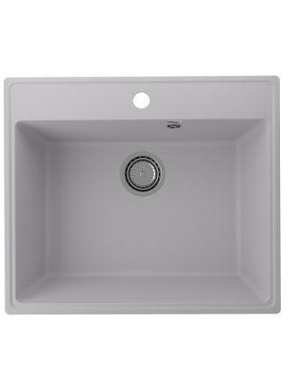Мойка кухонная Domaci Солерно DF 580-04 платина матовая, прямоугольная, 58x50 см