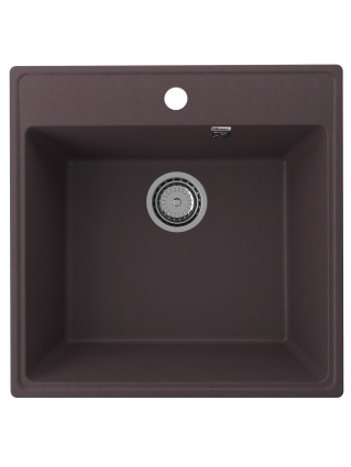 Мойка кухонная Domaci Солерно DF 505-06 трюфель матовая, квадратная, 50.5x50.5 см