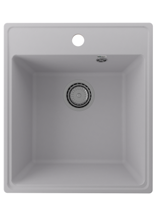 Мойка кухонная Domaci Солерно DF 425-04 платина матовая, прямоугольная, 42.5x48.5 см