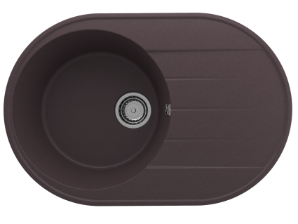 Мойка кухонная Domaci Солерно DN 750-06 трюфель матовая, овальная, 75x50 см