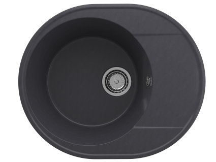 Мойка кухонная Domaci Солерно DN 585-08 космос матовая, овальная, 58.5x48.5 см