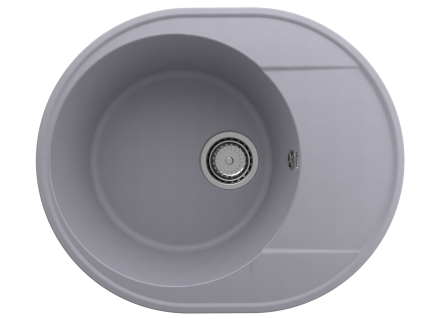 Мойка кухонная Domaci Солерно DN 585-05 бетон матовая, овальная, 58.5x48.5 см