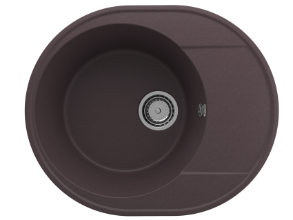 Мойка кухонная Domaci Солерно DN 585-06 трюфель матовая, овальная, 58.5x48.5 см