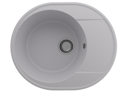 Мойка кухонная Domaci Солерно DN 585-04 платина матовая, овальная, 58.5x48.5 см