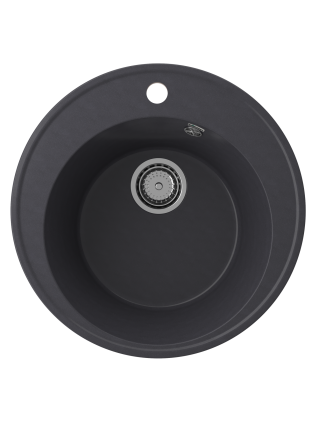 Мойка кухонная Domaci Солерно DN 485-08 космос матовая, круглая, 48.5x48.5 см