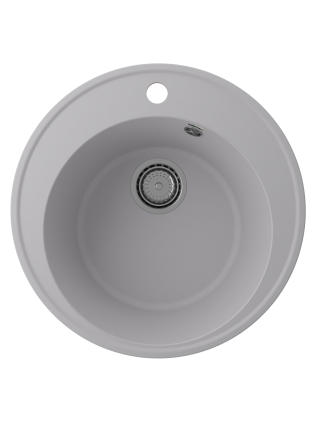 Мойка кухонная Domaci Солерно DN 485-04 платина матовая, круглая, 48.5x48.5 см