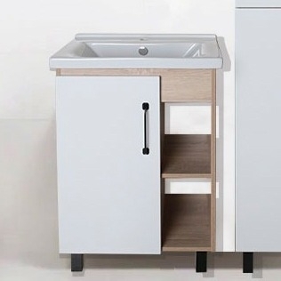 Тумба с раковиной ASB-Mebel Адель 60 белая, дуб сонома, подвесная, матовая