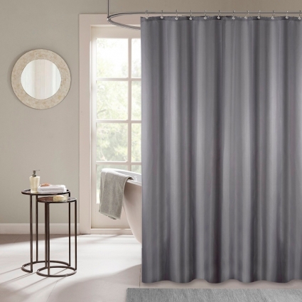 Штора для ванной Carnation Home Fashions Shine Grey 240х200 цвет серый,  в современном стиле