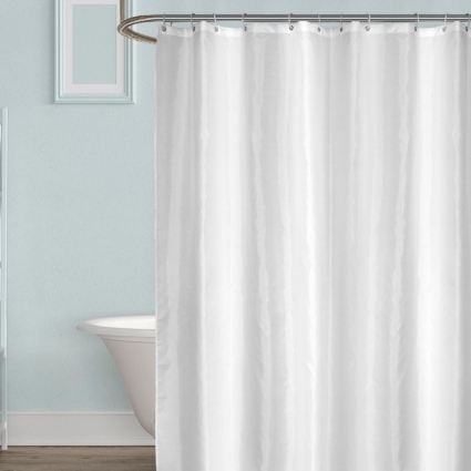 Штора для ванной Carnation Home Fashions Shine White 240х200 цвет белый,  в современном стиле
