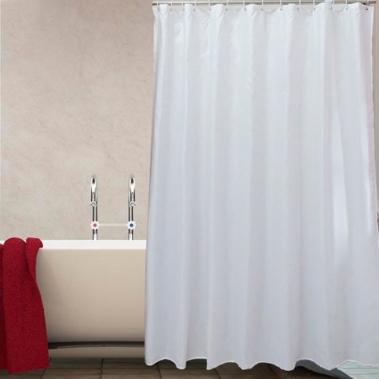 Штора для ванной Carnation Home Fashions Shine White 180х200 цвет белый,  в современном стиле