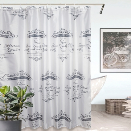 Штора для ванной Bath Plus Charme Orange ch22104-1 рисунок серый в современном стиле