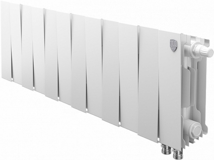Радиатор биметаллический Royal Thermo Piano Forte 200 VDR bianco traffico, 12 секций, на площадь 14 кв.м., белый, 96x10x12 см