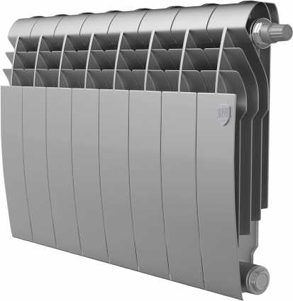 Радиатор биметаллический Royal Thermo Biliner VD 350 silver satin VDR, 10 секций, на площадь 13 кв.м., серебро, 80x8.7x10 см